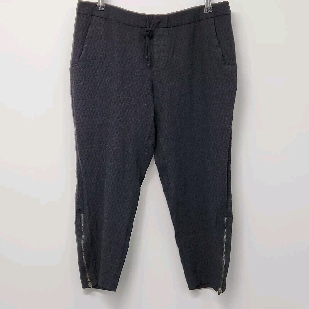 Helmut Lang Black Zipper Cropped Pants Quiet Luxury Made in USA Designer Size 6